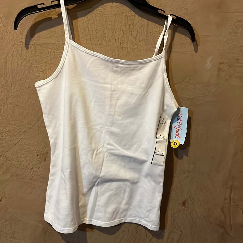 White tank top nwt Girls Top L(10/12)